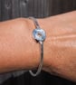 Hallmarked sterling silver bangle bracelet, spiral silver bangle hammered silver - Image 2