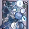 30 Vintage Ice Blue Buttons