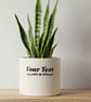 Personalised 13 cm White Plant Pot with Choice of Text Colour 