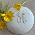 Elegant Tear-drop Shaped Earrings in Sterling Silver