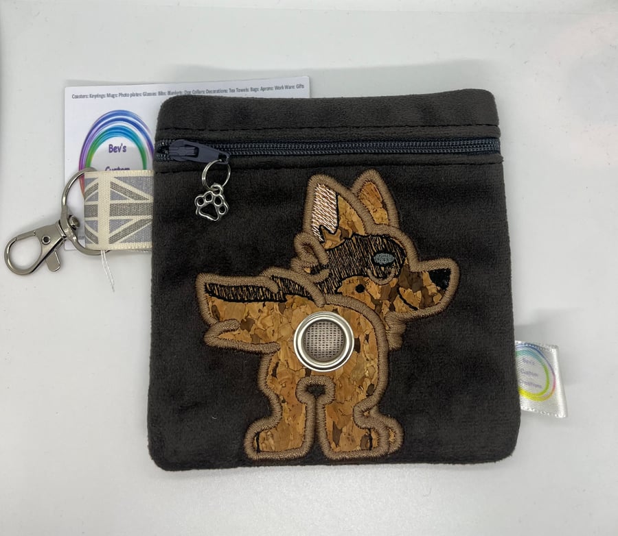 German Shepard Embroidered Poo bag dispenser, 