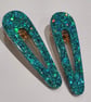 Light Blue Glitter Hair Clips - Image 4