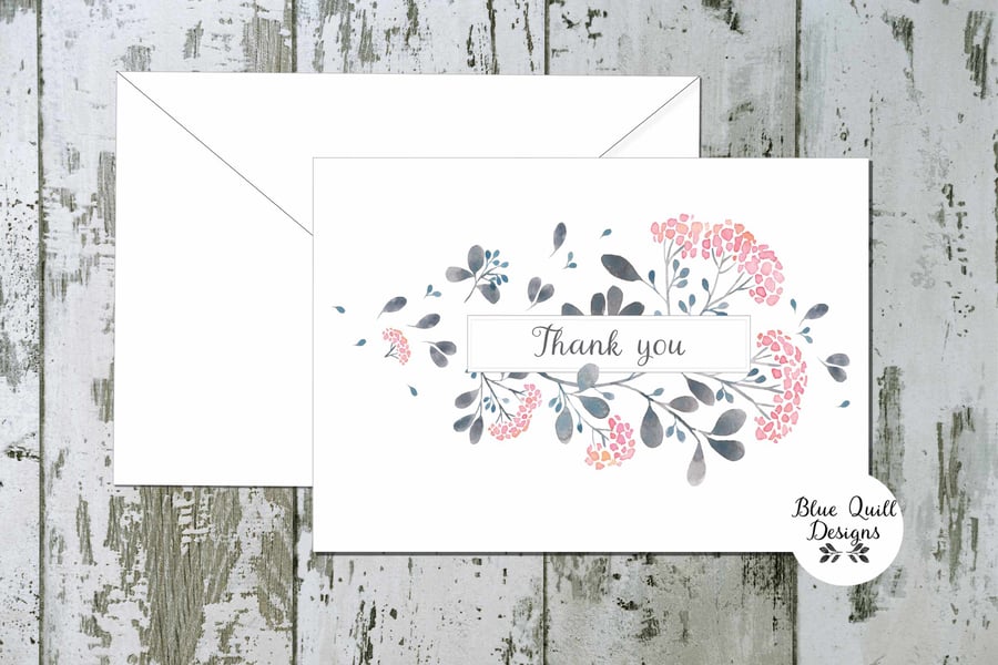 Thank You Cards - Serenity Floral Centre - pack of 10 - personalised