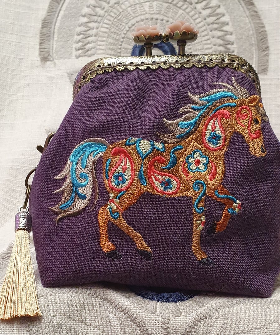 The Flower Power Horse Coin Purse