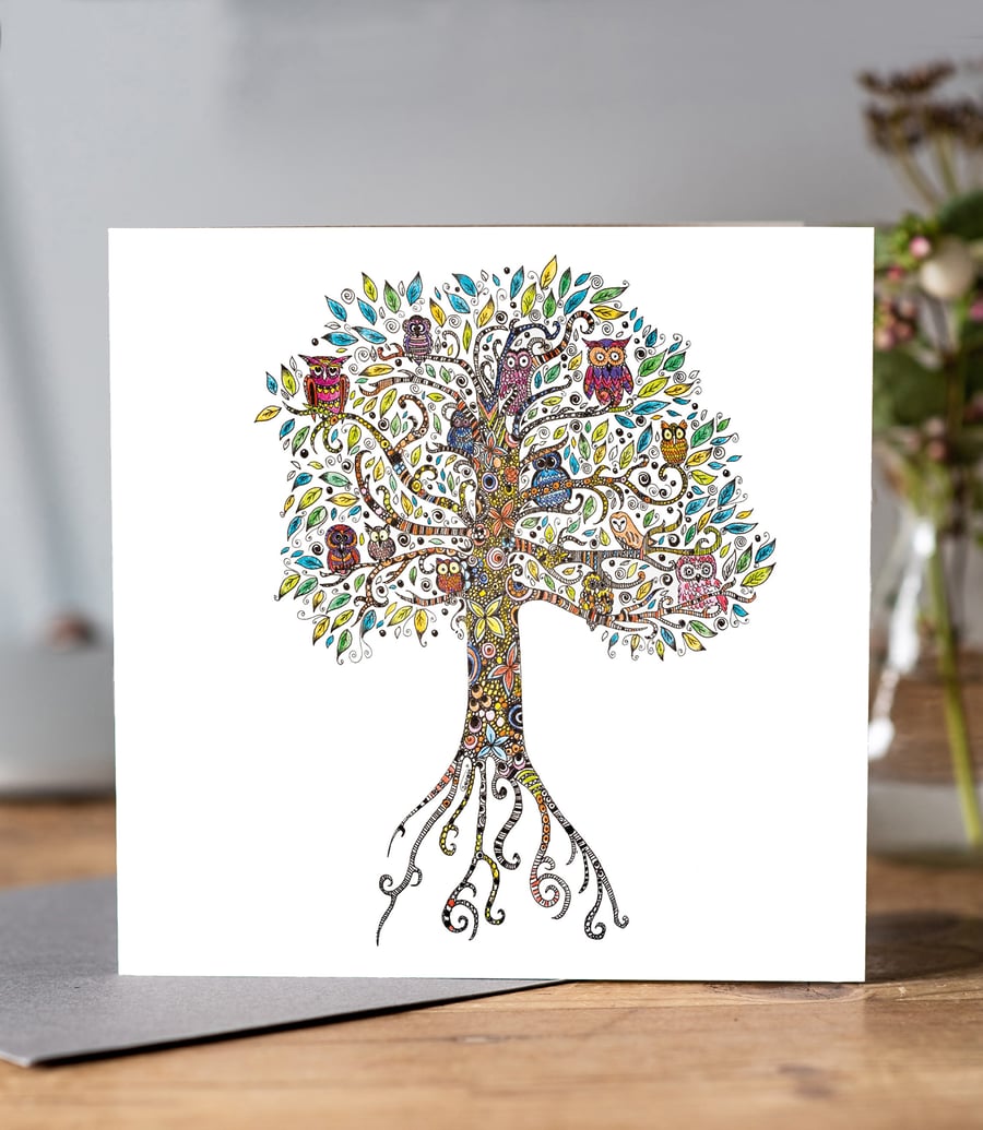 Owl Tree Greeting card