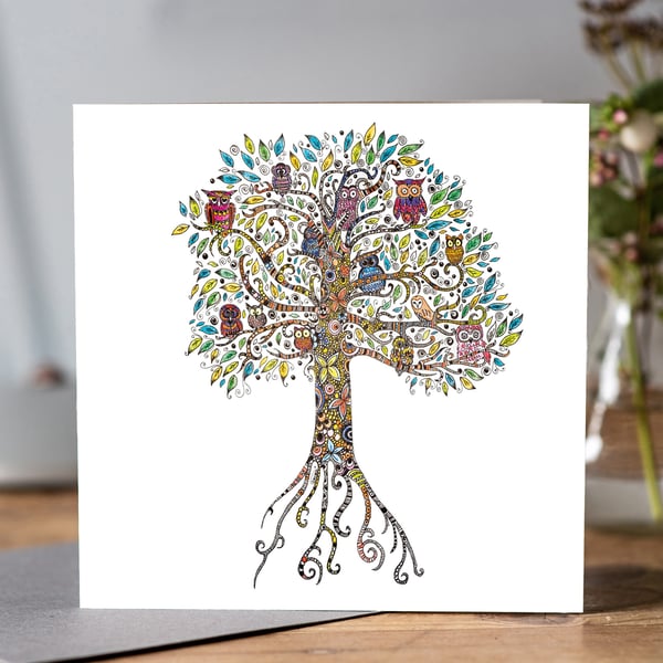 Owl Tree Greeting card