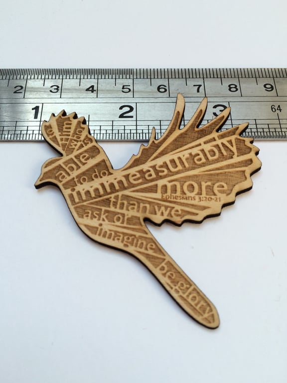 'Laser Tweet' brooch - Ephesians 3:20-21