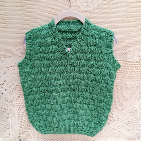 Basket Weave Pattern Child's Tank Top, Knitted Pullover,Children's Clothes