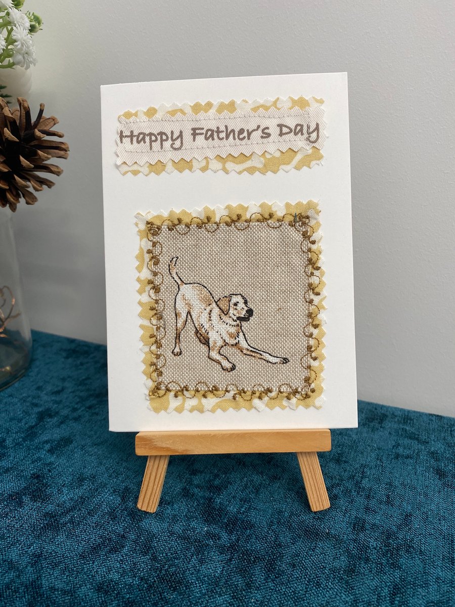 father’s day card, golden retriever, Labrador, free postage 