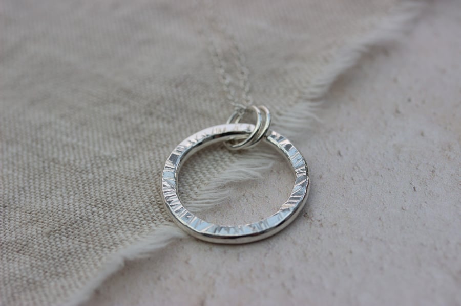 Recycled Sterling Silver Hoops Pendant