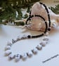 Howlite,  Black Onyx & Black Agate Silver Plated Necklace - Image 3