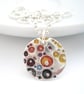 Small Silver Round Coral Pendant - Image 4