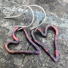 Copper Heart Dangle Earrings 