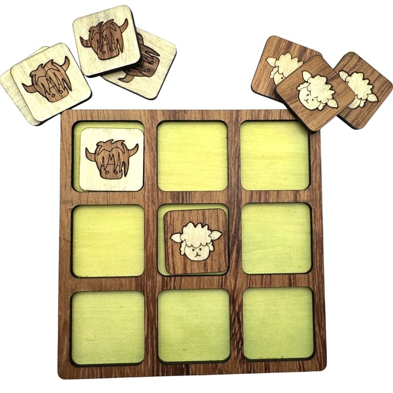 Wooden Tic Tac Toe - Coo V Sheep