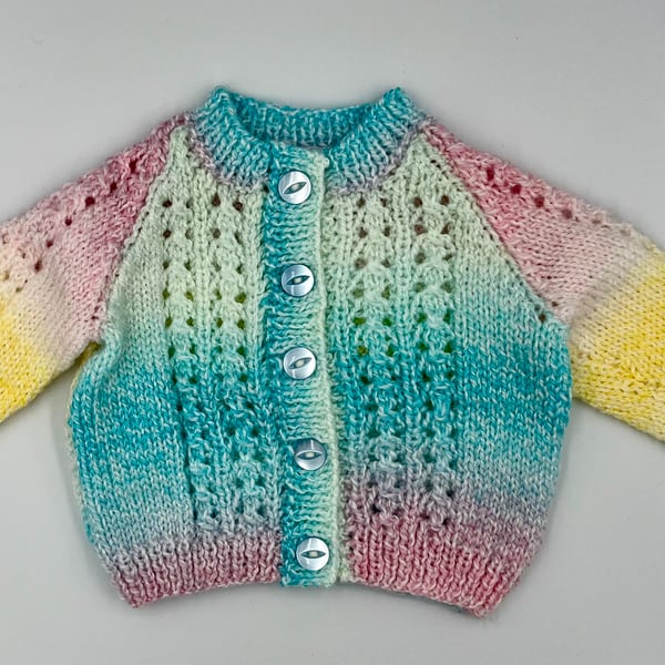 Hand knitted cardigan 6-12 months