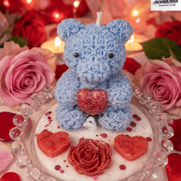 Cute Bear Valentine Candle –  Romantic Gift 