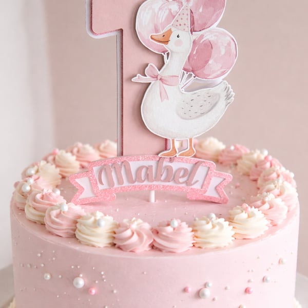 One Silly Goose First Birthday Cake Topper