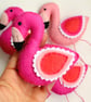 Make Your Own Felt tropical Flamingo Garland. Sewing kit. - Image 2