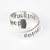 Keep Fucking Going Adjustable Thumb Ring, Motivational Ring
