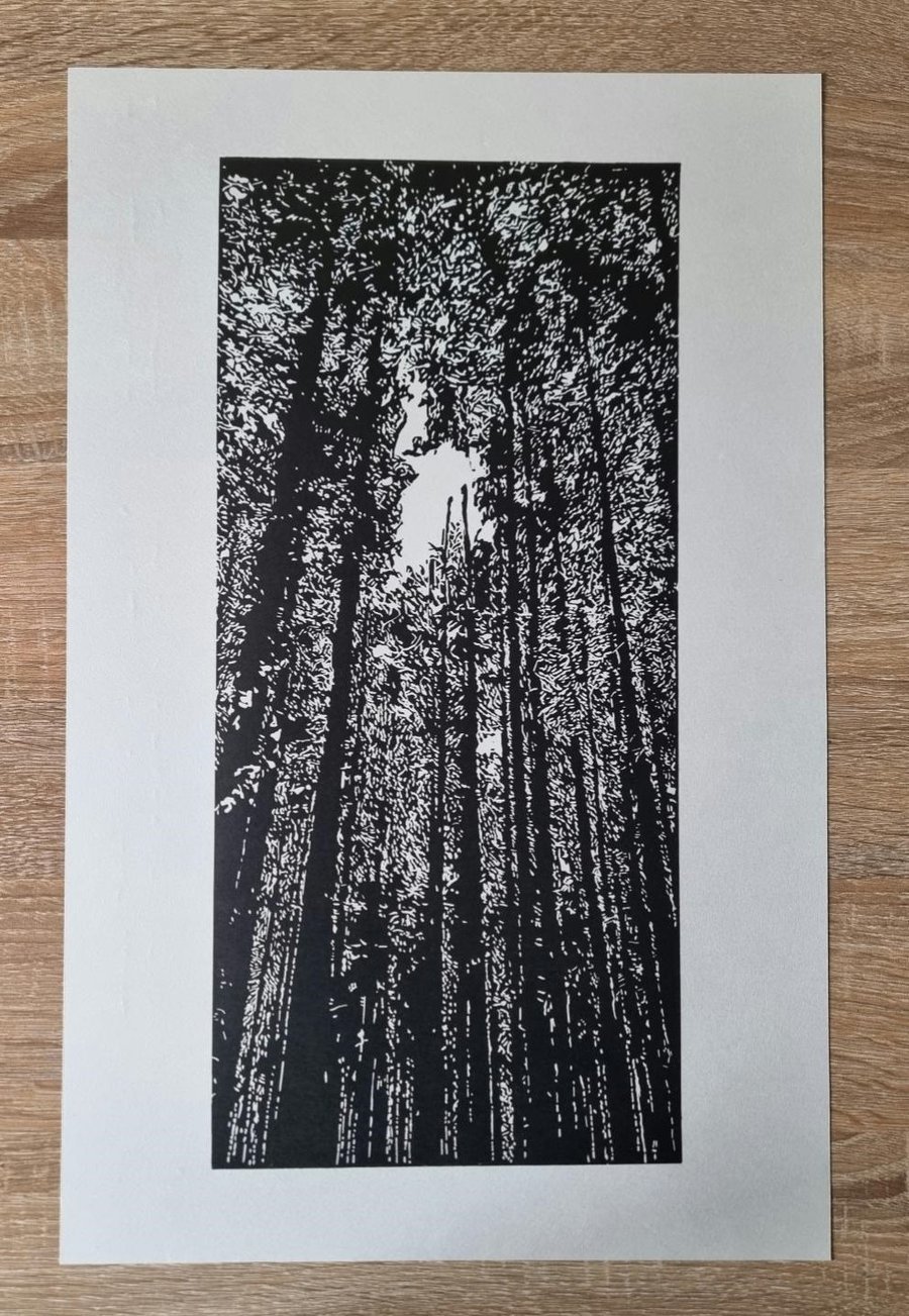 Forest Bathing Open Edition Linoprint Forest Collection