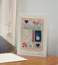 Vintage fabrics hand-stitched miniature on card - a unique gift to keep. - Image 5