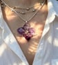 Handmade Real Orchid Pendant Necklace 925 Sterling Silver Botanical Jewellery