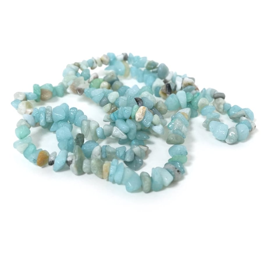 Amazonite Turquoise Colour 5-8mm Smooth Chips, Grade A, Natural Authentic Brazil