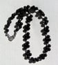 Black Onyx Crystal Gemstone Statement Beaded Necklace "Midnight Oasis" - Image 4