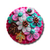 FB-064  - Japanese Art Inspired Handmade Mini Felt Brooch- Grape - Made to order