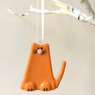 Ginger Fused Glass Cat