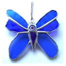 Butterfly Stained Glass Suncatcher Blue