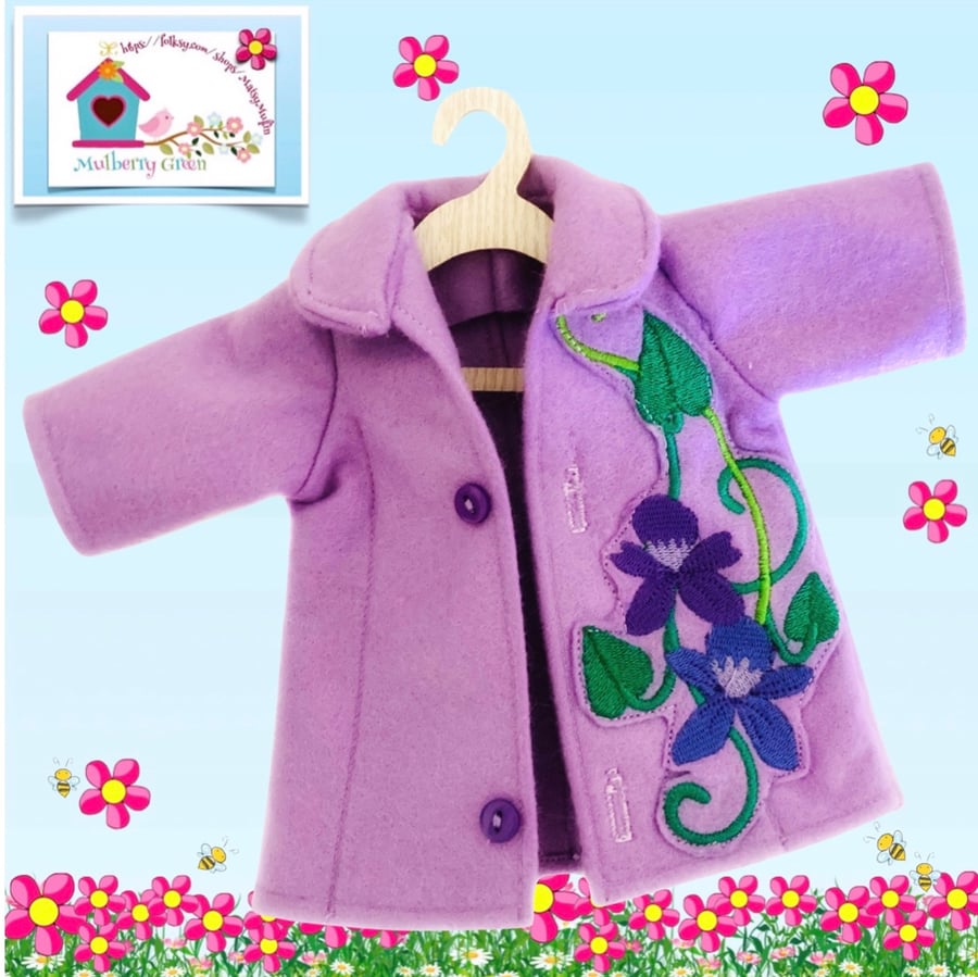 Reserved for Kat - Tailored Lavender Coat Embroidered with Flowers