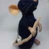 Needle felted Navy Rat with bling.