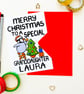 Personalised Cute Penguin Granddaughter Christmas Card - Image 6