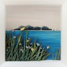 Island Picture, Miniature Seascape Diorama, Beach Scene, Shadow Box