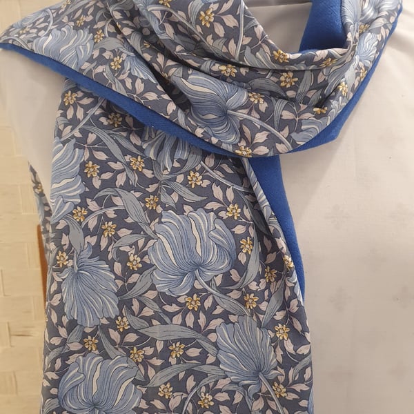 Liberty of London Print Long Scarf.Cotton Tana Lawn Cashmere.  