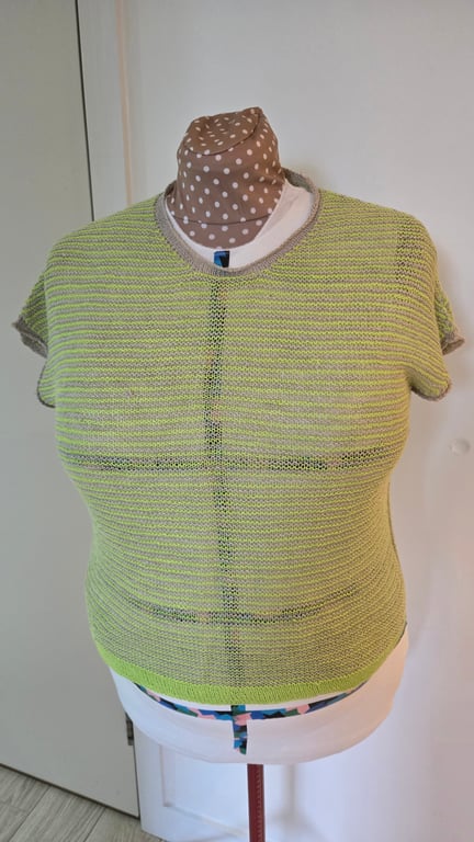 Handknitted linen striped T-shirt - 38" bust