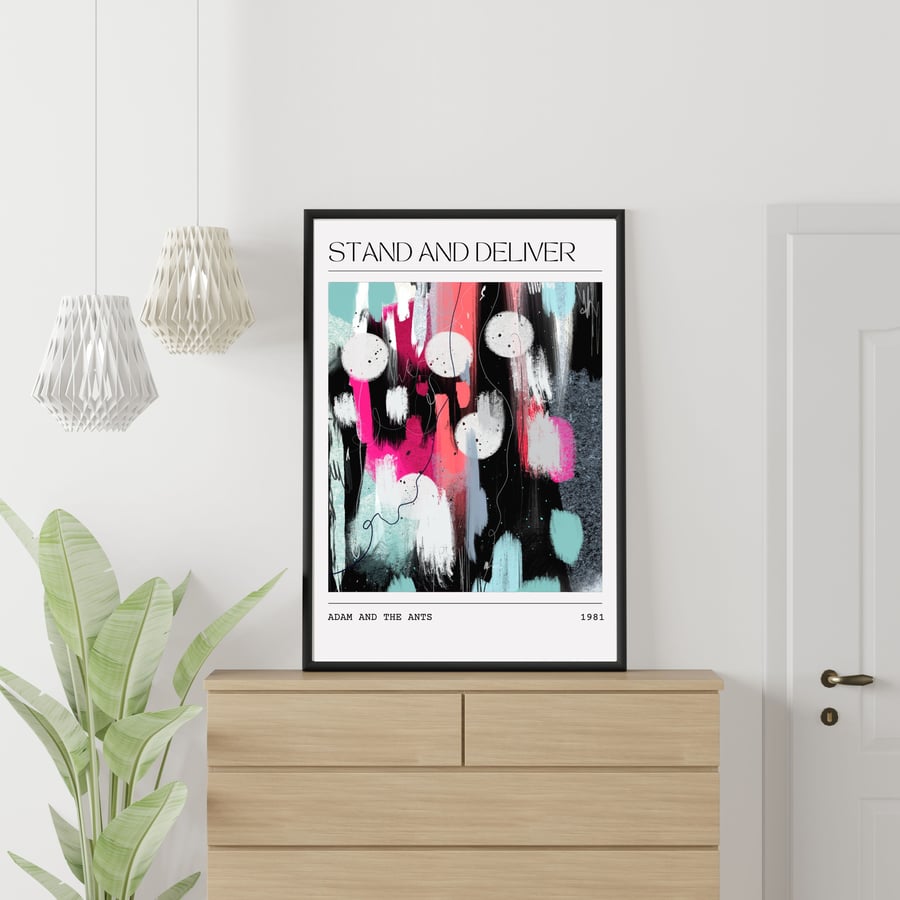 Music Poster - Adam and the Ants - Stand & Deliver Abstract Art Print