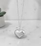 Sterling Silver Puff Heart Charm Pendant Necklace 925 