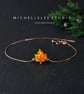 Orange Maple Leaf Opal Bracelet With 925 Sterling Silver Chain - Image 4