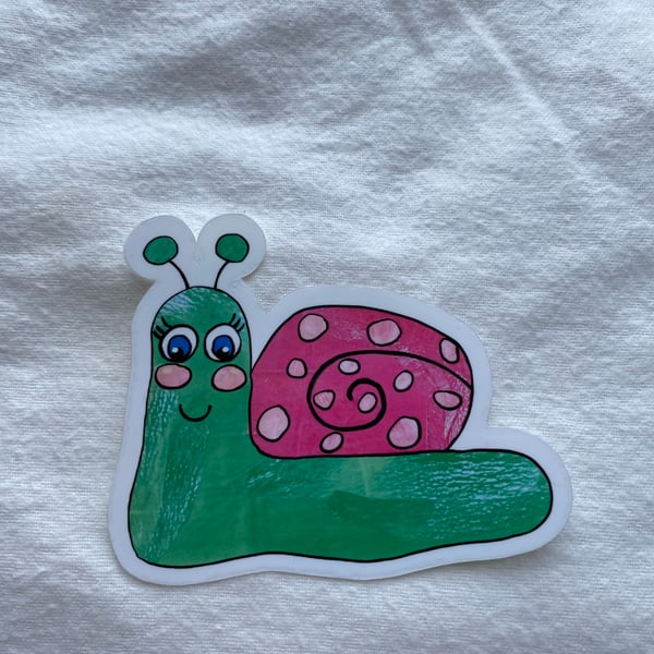 Large Greenie Pie Snail Sticker