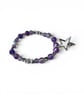 A stunning purple and silver toned handmade bracelet 