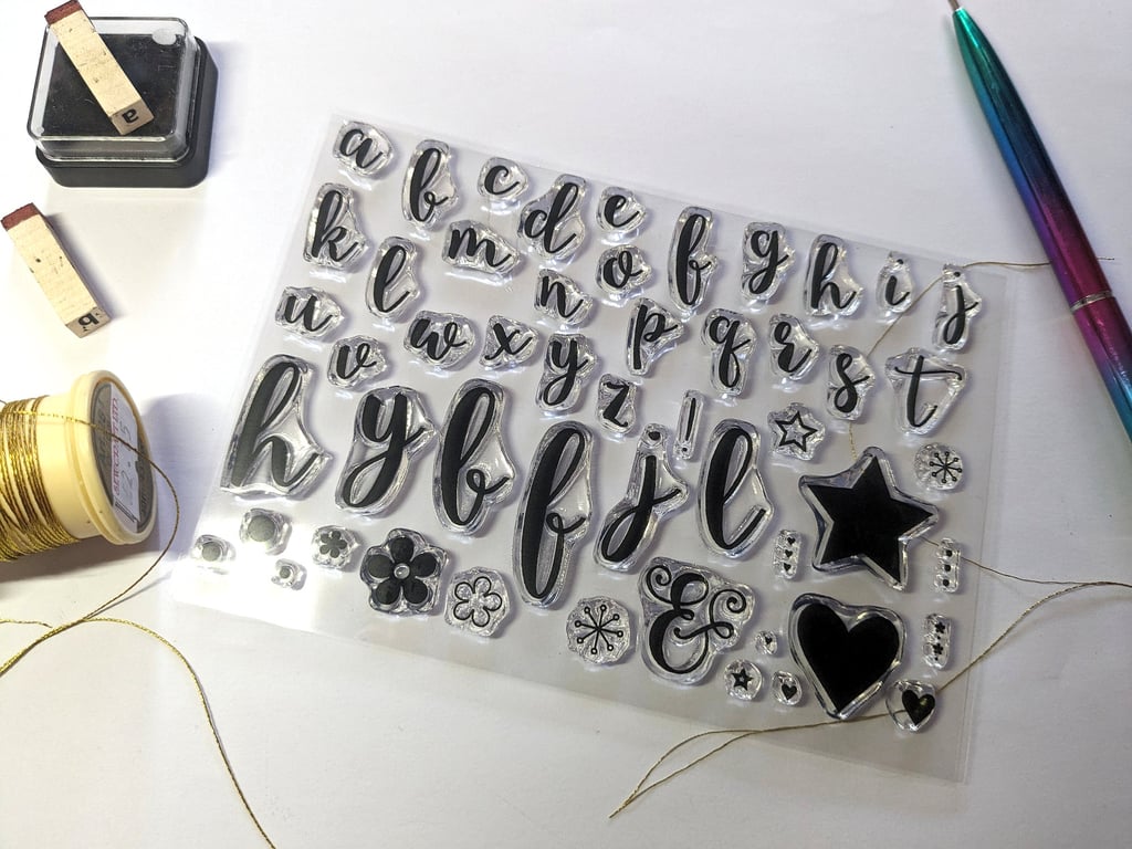 Calligraphy Alphabet - Clear Silicone Craft Tools
