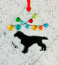Personalised dog silhouette Christmas decoration -fused glass - Image 3