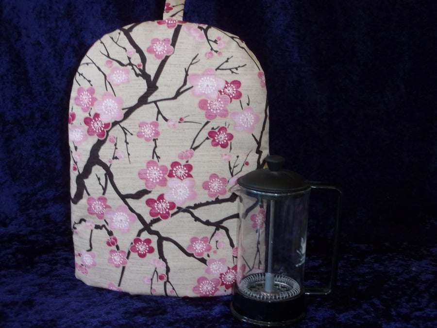 Small Coffee Pot Cosy with Japanese Style Cherry Blossom
