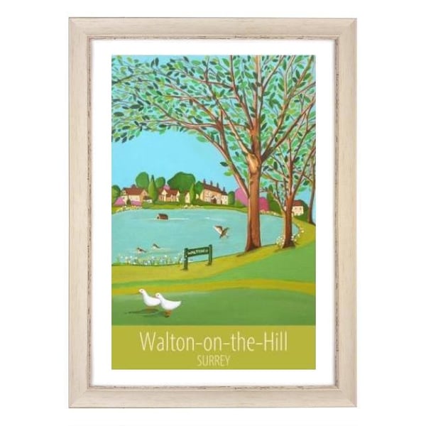 Walton-on-the-Hill travel poster print by Susie West