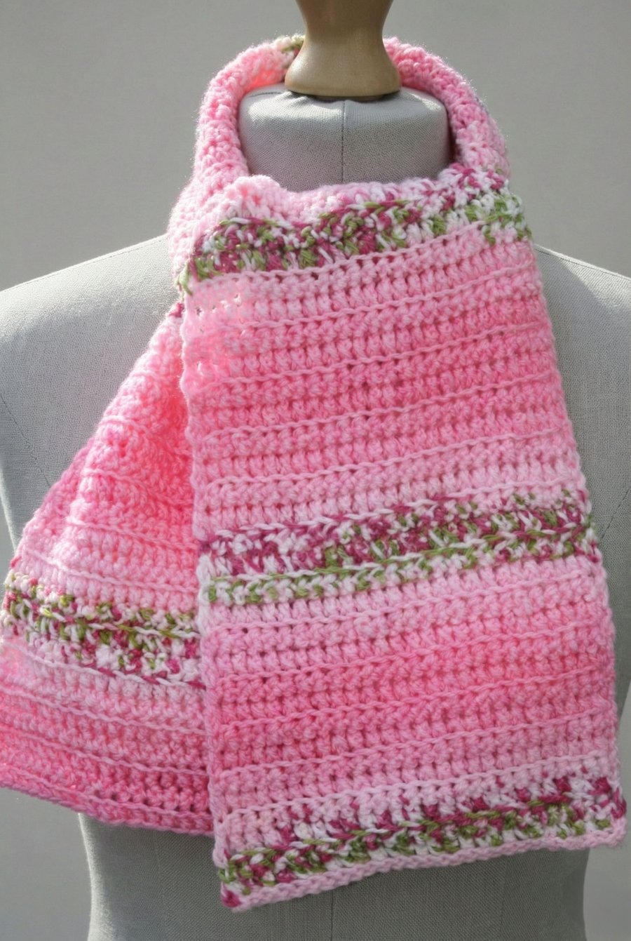 Pretty floral style crocheted scarf - Blossom Crocheted Scarf - Soft Scarf