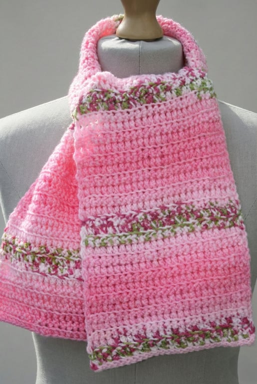 Pretty floral style crocheted scarf - Blossom Crocheted Scarf - Easter Gift