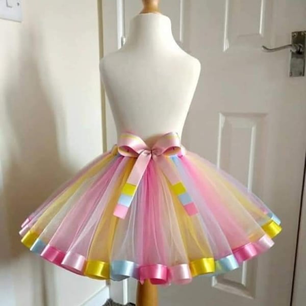 Girl's Ice Cream Style Tutu Skirt - Ages From 0-6 Months to 6-7 Years UK 
