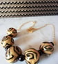 SALE - HALF PRICE -GOLD AND BLACK POLYMER CLAY NECKLACE  - FREE UK SHIPPING - Image 3
